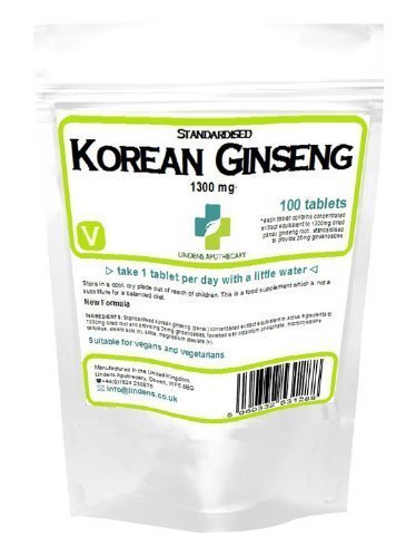 Korean Red Ginseng 1300 mg 100 Tablets by Lindens Korean Red Ginseng 1300 mg 100 Tablets by Lindens