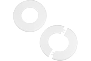 MROMAX 2Pcs Wall Split Flange for 2.5"/64mm Diameter Pipe ABS Round Self-Adhesive Escutcheon Plates 5.1"/130mm OD Plumbing Cover Plate Cover for Water Pipe Faucet Wall Hole Decoration Accessories (White)