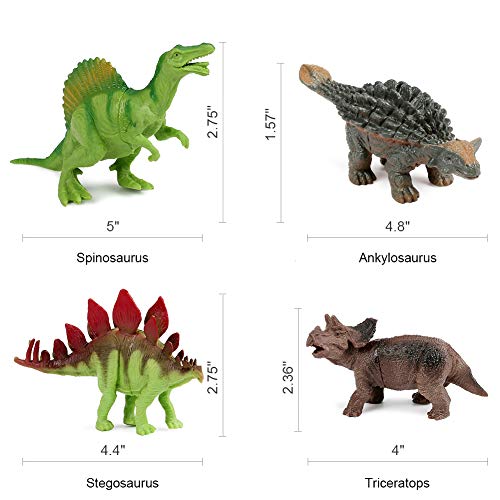 UANDME 10 PCS Realistic Dinosaurs Toy Figures Set 5" Dinosaurs Figurines Cake Toppers