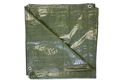 Abdeckplane / Gewebeplane olivgrün mit Ösen, 6 x 8 m, 110gr/m²