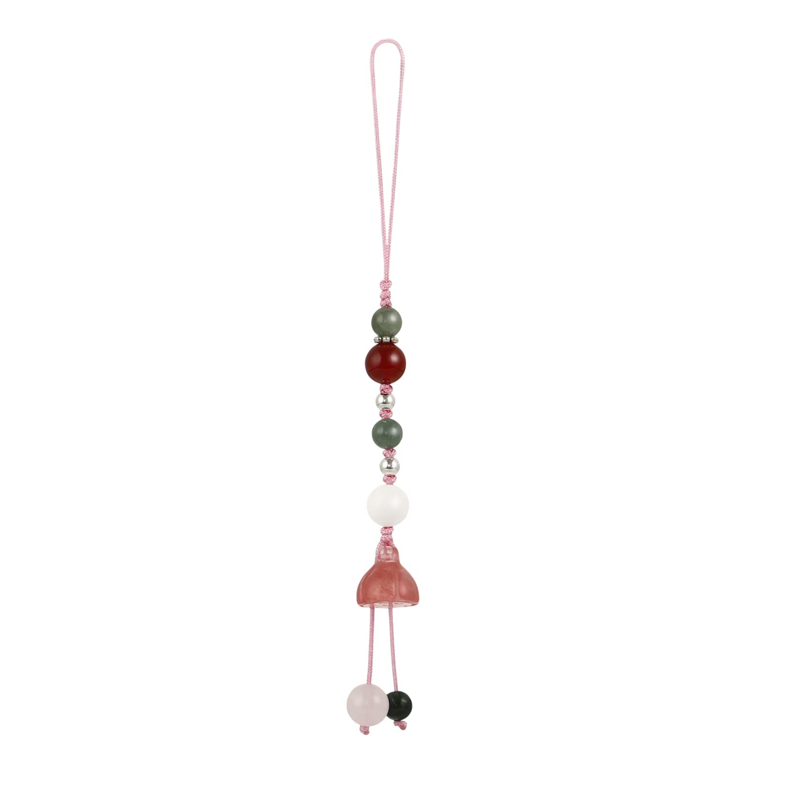 Phone Charm - Jade Lotus Phone Charm Strap Agate Mobile Phone Pendant Decorative Cell Phone Charm Accessories for Phone Keychain Car Key Bag