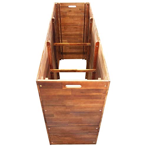 Blumenkasten für den Außenbereich, Akazienholz, Pflanzkübel, Balkonkasten, Akazienholz, rechteckig, robust genug für den… – Bild 4