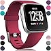 Wepro Band Compatible with Fitbit Versa 2 Bands for Women Men, Soft Band Compatible with Fitbit Versa Bands, Sport Waterproof Breathable Replacement Wristbands Strap for Versa Lite, Small, Red