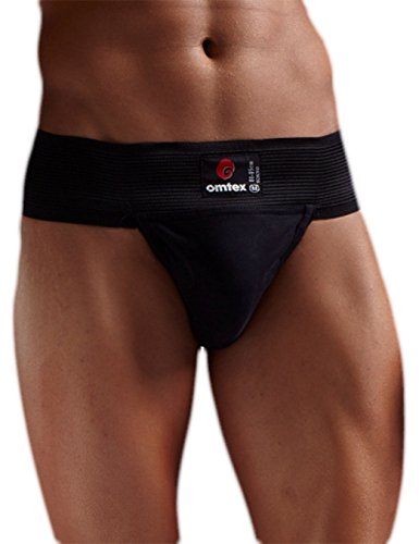 Omtex Tokyo Athletic Cotton Gym Supporter Back Covered with Cup Pocket for Mens (Black, Medium)