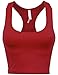 BEKDO Womens Basic Seamless Cropped Racerback Sports Tank Top-ONE Size-RED