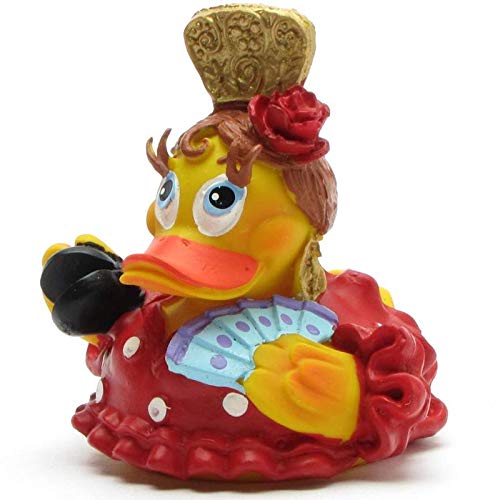 Duckshop Flamenco Bath Duck - Red I Squeaky Duck I L: 8.5 cm