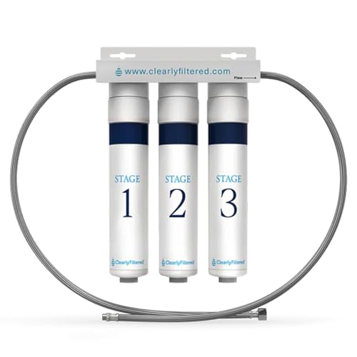 Clearly Filtered 3-Stage Under the Sink Filtration System/Easy Install/Targets 232+ Contaminants Including Heavy Metals, Fluoride, Lead, PFOA