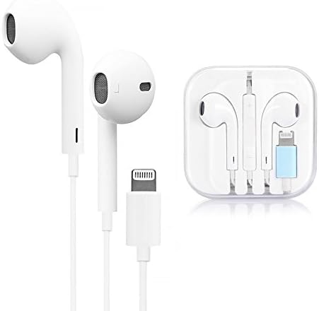 iPhone 7 Headphones/iPhone 8 Headphones Compatible iPhone 7,7 Plus,8,8 Plus,iPhone X, Stereo Sound Bluetooth in Earbuds Built-in Mic Volume Control- (White)