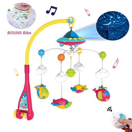 NUOEY Baby Musical Crib Mobile with Light and 108 Melodies Music Box