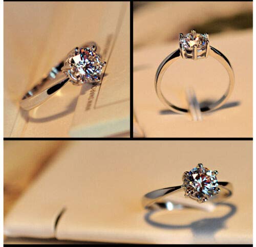 patcharin shop 5 ct White Sapphire Claw Ring 10KT White Gold Filled Wedding Rings Band Size4-12 (11)