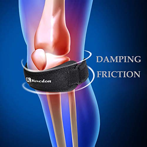 QUICATCH Kyncilor Patella Tendon Brace Knee Sports Support Strap Belt Pain Relief Guard Knee Protector Belt (Black)