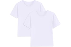 2 Pack Cotton Boys Kids Tshirts Short Sleeve Summer Tops Clothes Tee Shirts for Toddlers(Age 2-14)