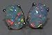 8x6mm Simulated Opal Oval Stud Earrings .925 Sterling Silver Rhodium Finish