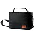 Insulated Lunch Bag Soft Cooler Tote Meal Prep Container Box Bags Adjustable Shoulder Strap Zipper for Work Picnic Camping Black