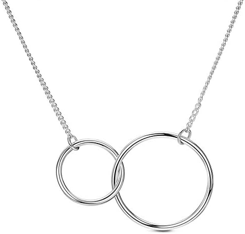 Mmiiss Mother Daughter 925 Sivler Necklace Eternal Love Necklace Best Friend Necklace Two Interlocking Infinity Circles