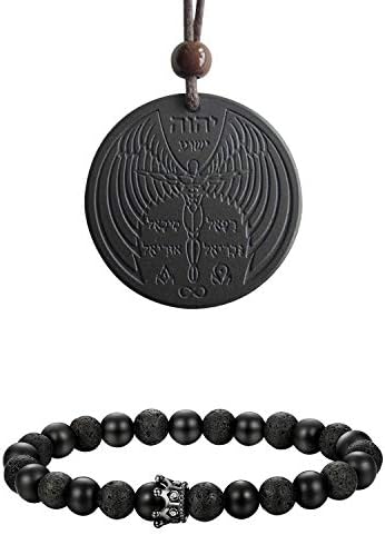 Anti EMF Radiation Protection Pendant, Scalar Energy Pendant Volcanic Lava Negative Ions Energy Pendant Necklace and Aromatherapy Essential Oil Diffuser Bracelet