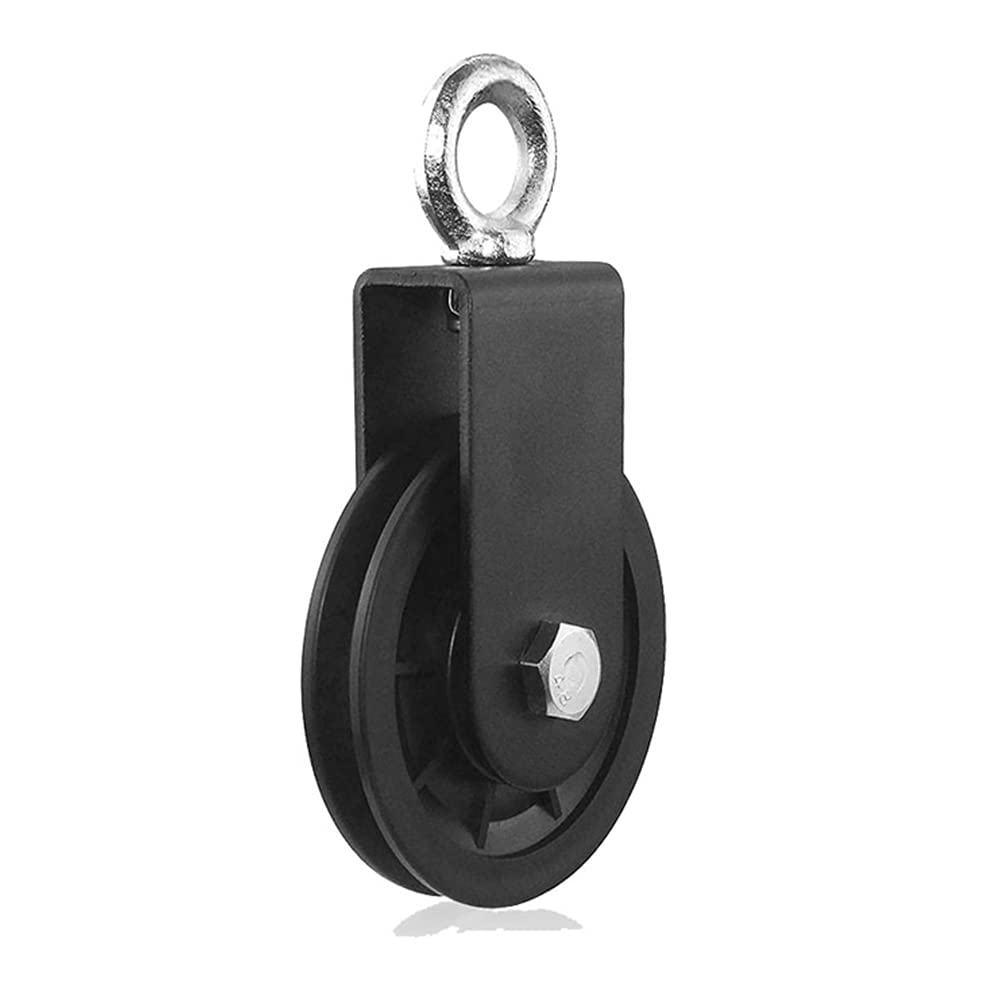 Ocasar Single Pulley Seat, Swivel Pulley Block, Pulley Wheel, Stainless Steel Single Wheel, Durable Rotating Pulley Block, for Translation Wheels, Rings, Rolling Doors, Cranes, Easy to Install