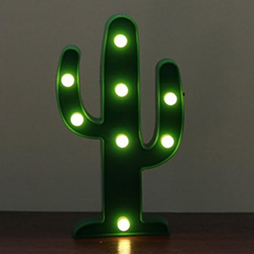LED Cactus Light, Cute Night Table Lamp Light for Kids'Room Bedroom Gift Party Home Decorations Green