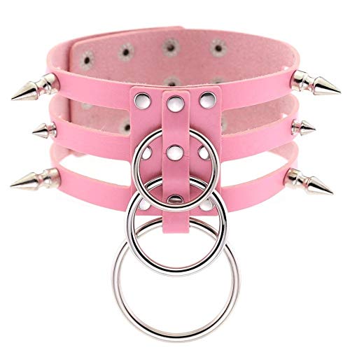 Sexy-Gioielli-Girocollo-Ragazze-alla-Moda-Sexy-Rock-Harajuku-Gothic-Black-Goth-Collare-di-Cuoio-Punk-Collana-del-Punto-Metal-Color-Bianca-Size-Gratuito