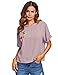 SweatyRocks Women's Casual Summer Tops Floral Embroidered Short Sleeve T Shirt Pink Medium