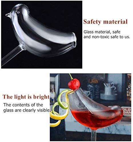 SYZHIWUJIA Cocktailglas, kreativer Vogeldesign Cocktailglas Individualität Glas Becher, Bleifreies kristallklares Glas… – Bild 5