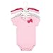 Hudson Baby 5 Pack Fancy Bow Bodysuits Pink & Gray 9-12 Months