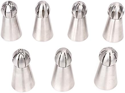 RD Lane 7pcs Icing Piping Tools Set Unique Sphere Ball Design Small Russian Icing Piping Nozzles Cake Decoration Tips