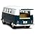 Set of 4: 5" Classic 1962 Volkswagen Van 1:32 Scale (Green/Maroon/Red/Yellow)