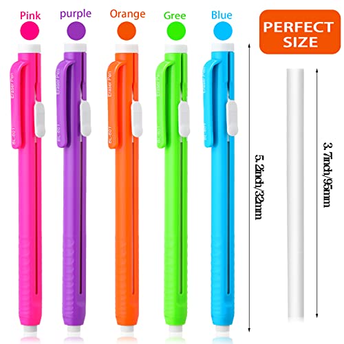 15 Packs Pencil Click Eraser Retractable Mechanical Pen Eraser Green