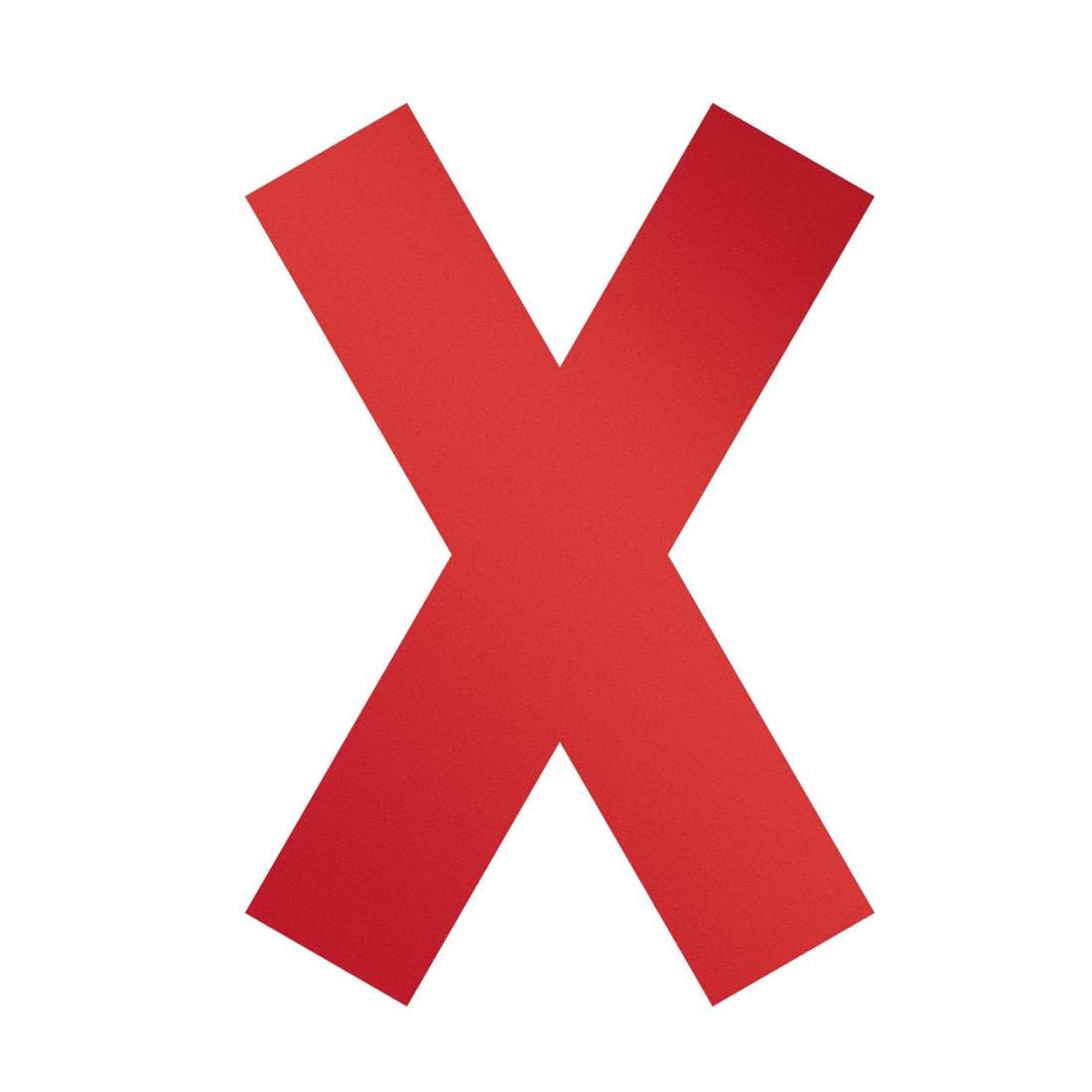 Durable Removable Self-Adhesive X Warning Stickers - Safety Signage & Stickers - Perfect for Hospitals - Pack of 5 - Red - 135 x 0.2 x 193mm