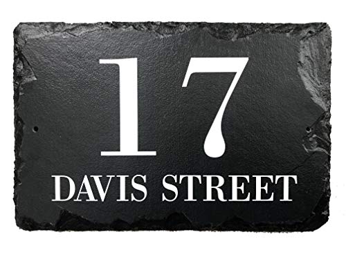 Beautifully Handcrafted and Customizable Slate Home Address Plaque (12"x8" 12"x6" or 16"x10") Personalized House Sign with and mounting hardware. Improve the curb appeal of your property