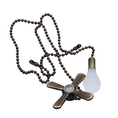 Fan Pull Chain Set - 13.6 Inches 3mm Diameter Beaded Ball Ceiling Fan Pulls Set with Connector Including Light & Fan Pulls, Silver