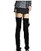 Womens Winter Warm Knitted Leg Warmers Crochet Long Boots Cuff Socks, One Size(50 cm), Black
