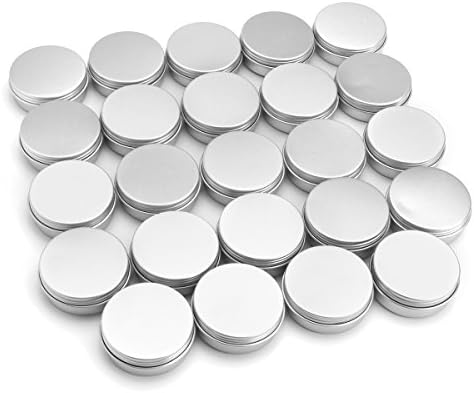 24Pcs 25G Aluminum Round Empty Jar Tin Screw Top Lid Cosmetic Sample Storage Container