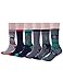 Women's Crew Socks Fashion Ladies Christmas Socks for Casual Holiday 6 Pack