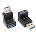 Right Angle USB Adapter, VCZHS USB3.0 AM to AF L Shape Converter Adapter USB 3.0 A Male to A Female 90 Degree Angle Plug(Pack of 2)