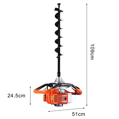 GiODLCE 52CC Gas Powered Post Hole Digger 2-Cycle Earth Auger, Ground Drill with 3 bits (5" & 6" & 8") (Digger + 6" bits)