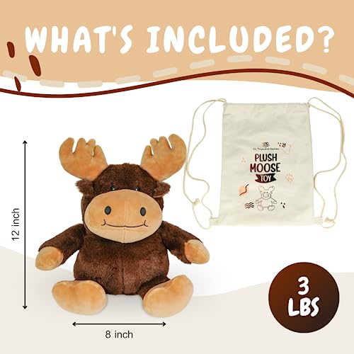 CL Toys and Games 3lbs Weighted Stuffed Animal Moose Cute Stuffed Animal for Children 3+ Years