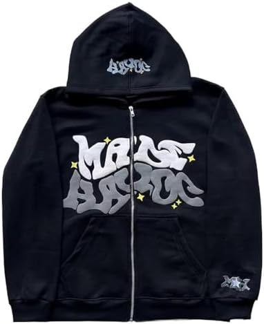 Amazon.com: ZENMANCHEN Y2k Hoodies Puff Print Hoodie Grunge