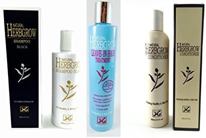 Natural Herbgrow 10oz Combo Set (Shampoo + Conditioner + Leave-In Treatment) by Herbgrow