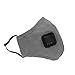 Mask Washable Cotton Mouth Masks with Valve Replaceable Filter (One Mask + 2 Filters) Activated Carbon Dustproof/Dust Mask - Pollen Allergy, PM2.5, Running, Cycling, Outdoor Activities - Women Grey