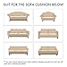SUBRTEX Spandex Elastic PU Leather Couch Stretch Water-Proof Patio Durable Cushion Slipcovers Furniture Protector Slip Cover for Settee Sofa Seat for Replacement in Living Room
