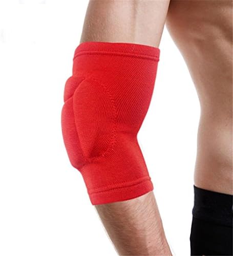 Kingspinner A Pair Sponge Elbow Brace- Support Pads Sports Protective , Keep warm，Protection，Shape，Fixation，Absorb shocks (Red)