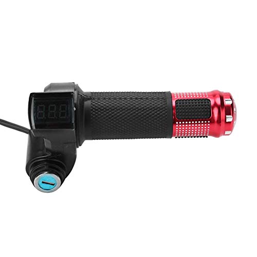 Throttle Handlebar, Throttle Handle and Grip with LED Display Key Knock for Motorized Bicycle and (Red) Cycling Bicycles And Spare Parts