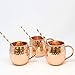Just Artifacts 100pcs Premium Striped Paper Straws (Striped, Metallic Rose Gold)