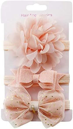 BaZhaHei 3PCS Kids Elastic Floral Headband Baby Girls Bowknot Hairband Set Simple Casual Cute Headwear for Your Lovely Girls