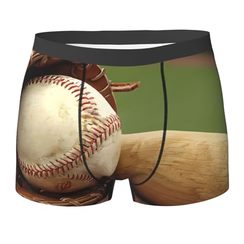 SYHEART Baseball Print Men'S Boxer Briefs With Elastic Comfort Fit Design For All-Day Wear