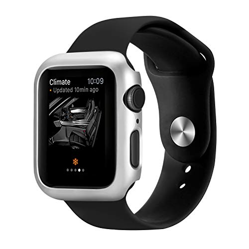 Leotop Compatible with Apple Watch Series 4 Case 44mm 40mm, Super Thin Bumper Protector PC Hard Cover Lightweight Slim Shockproof Accessories Matte Frame Compatible iWatch (Silver, 40mm)