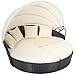 FDW Outdoor Patio Sofa Furniture Round Retractable Canopy Daybed Black Wicker Rattan primary