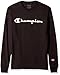 Champion Men's Classic Jersey Long Sleeve Script T-Shirt, Black, X Lg